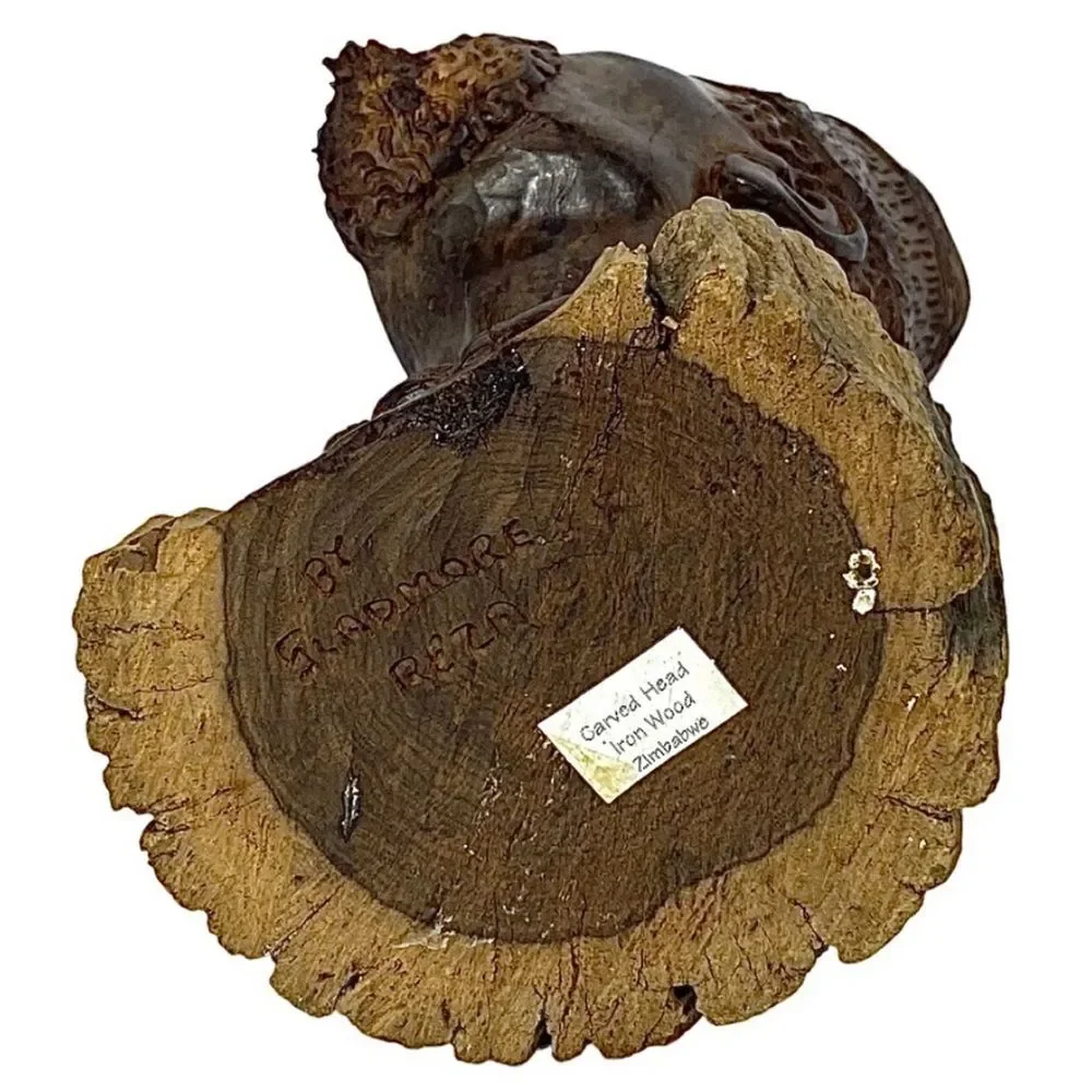 GLADMORE REZA, WOOD SCULPTURE, IRONWOOD ZIMBABWE 5” X 9” SIGNED